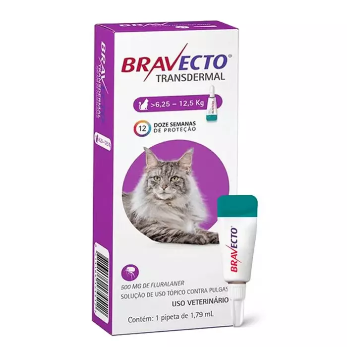 Antipulgas Bravecto 500 mg Pipeta Gatos de 6.25-12.5 Kg