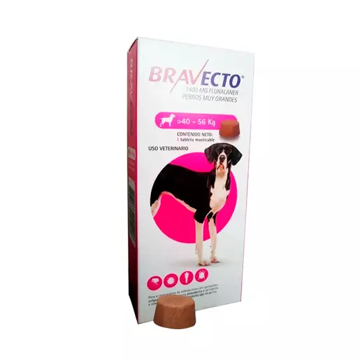 Antipulgas Para Perros Bravecto 1400mg. (40 Kg. - 56 Kg.)